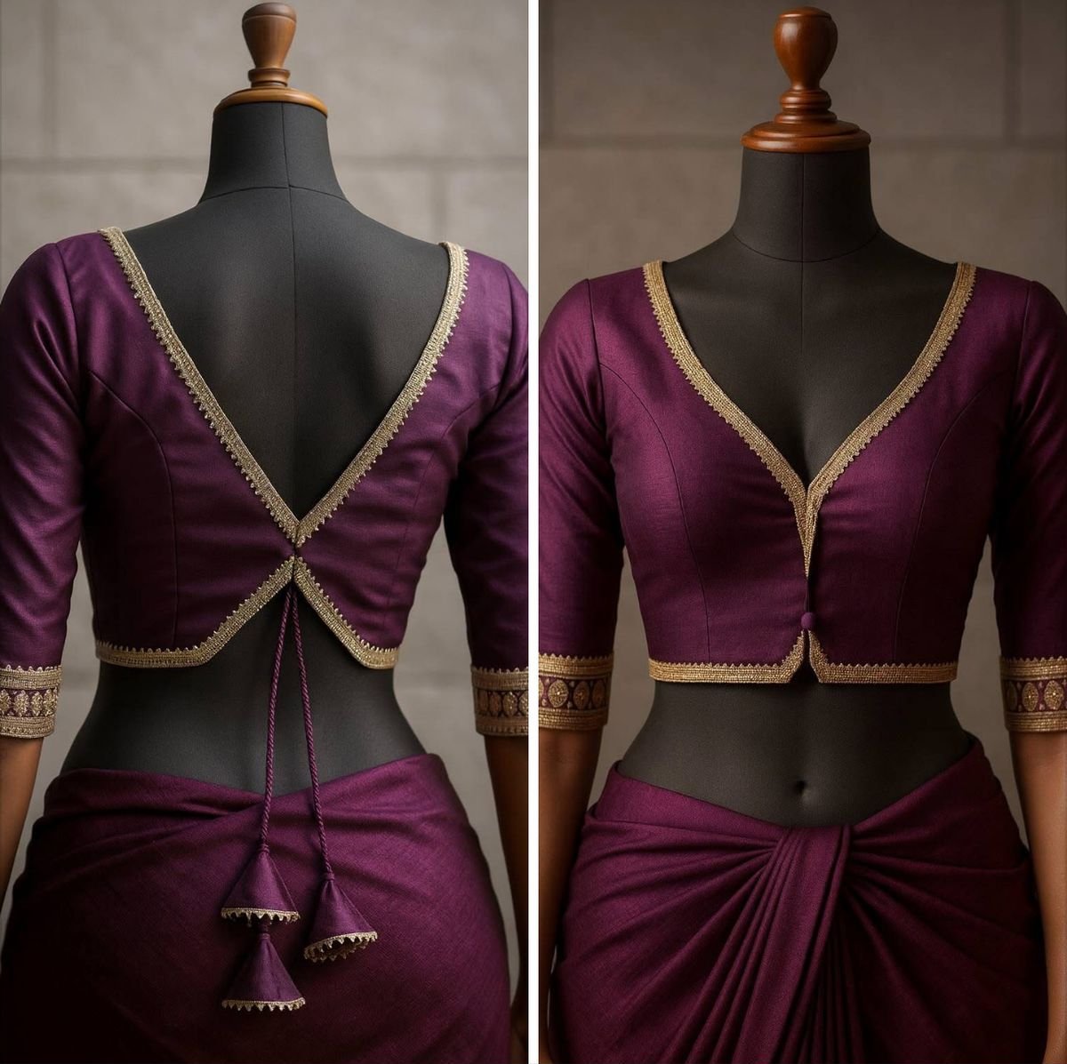 Plunge-Neck Blouse Ideas