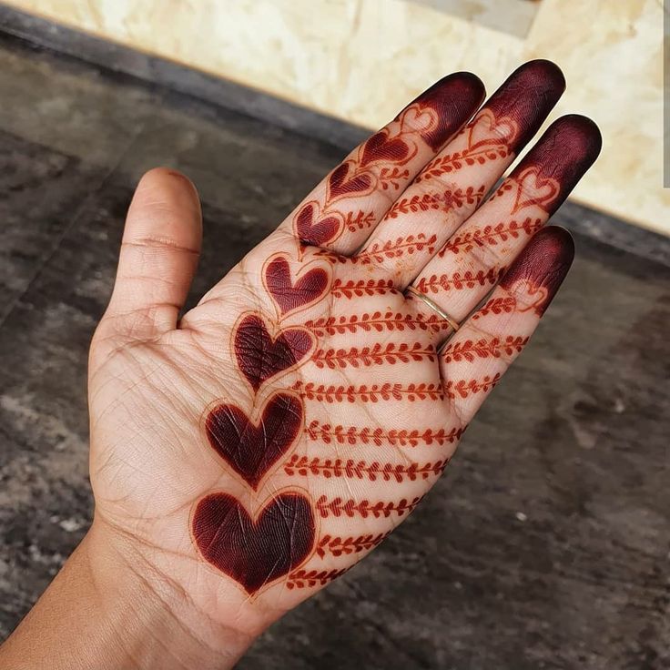 Heart Mehendi Designs for Kids