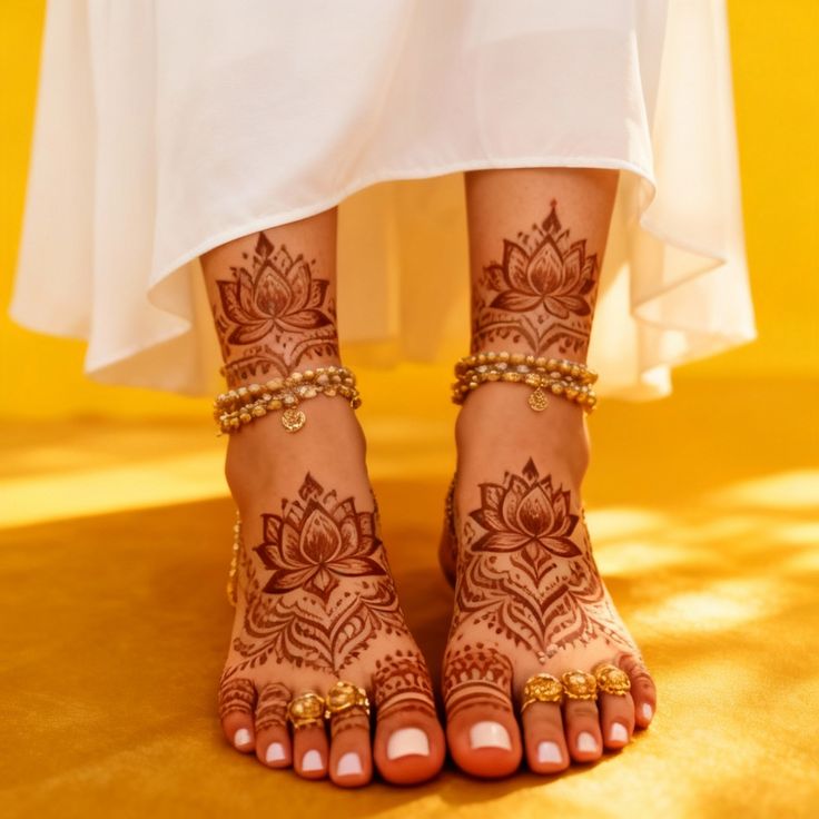 Indian Wedding Mehndi Inspiration for Feet