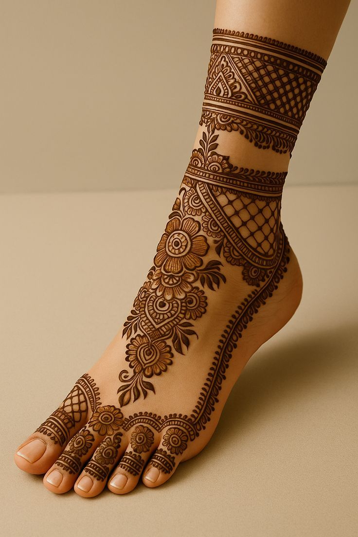 Indian Wedding Mehndi Inspiration for Feet