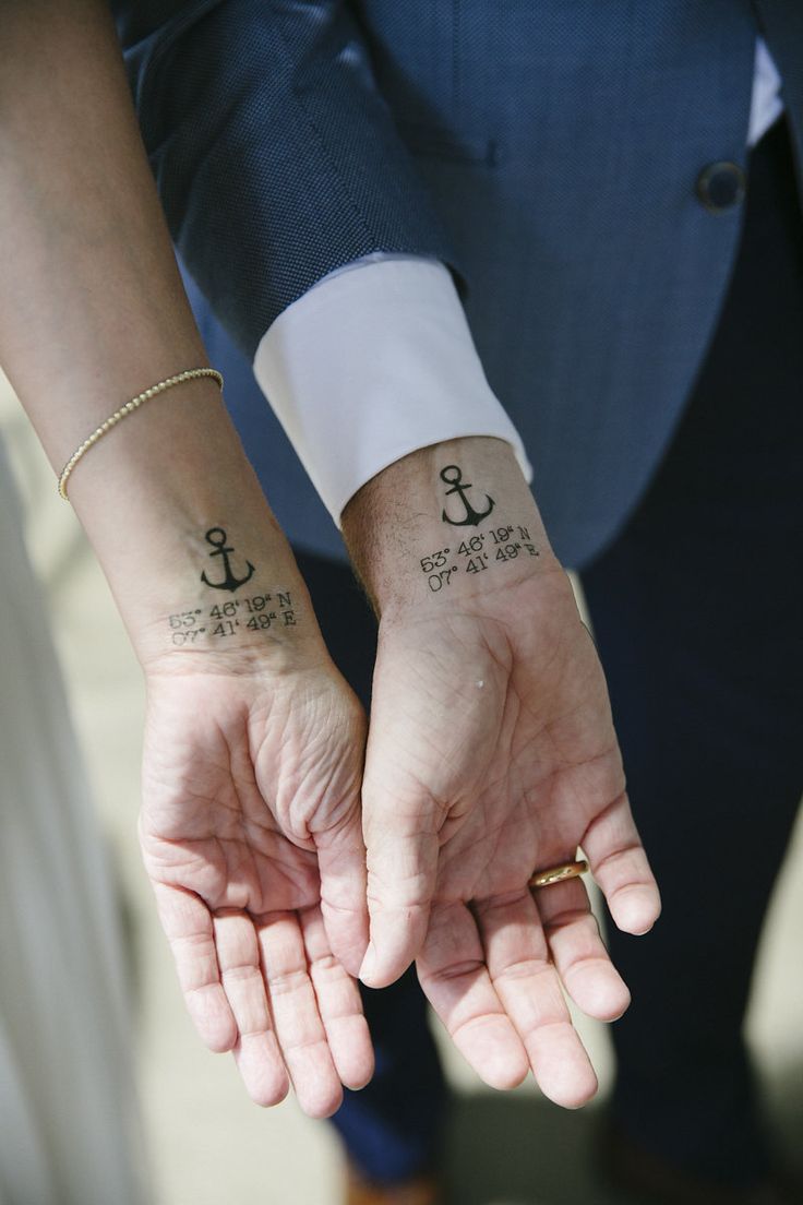 Couple Tattoos with Matching Coordinates