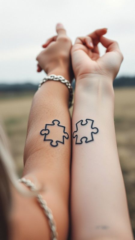Puzzle Pieces Couple Tattoo Ideas